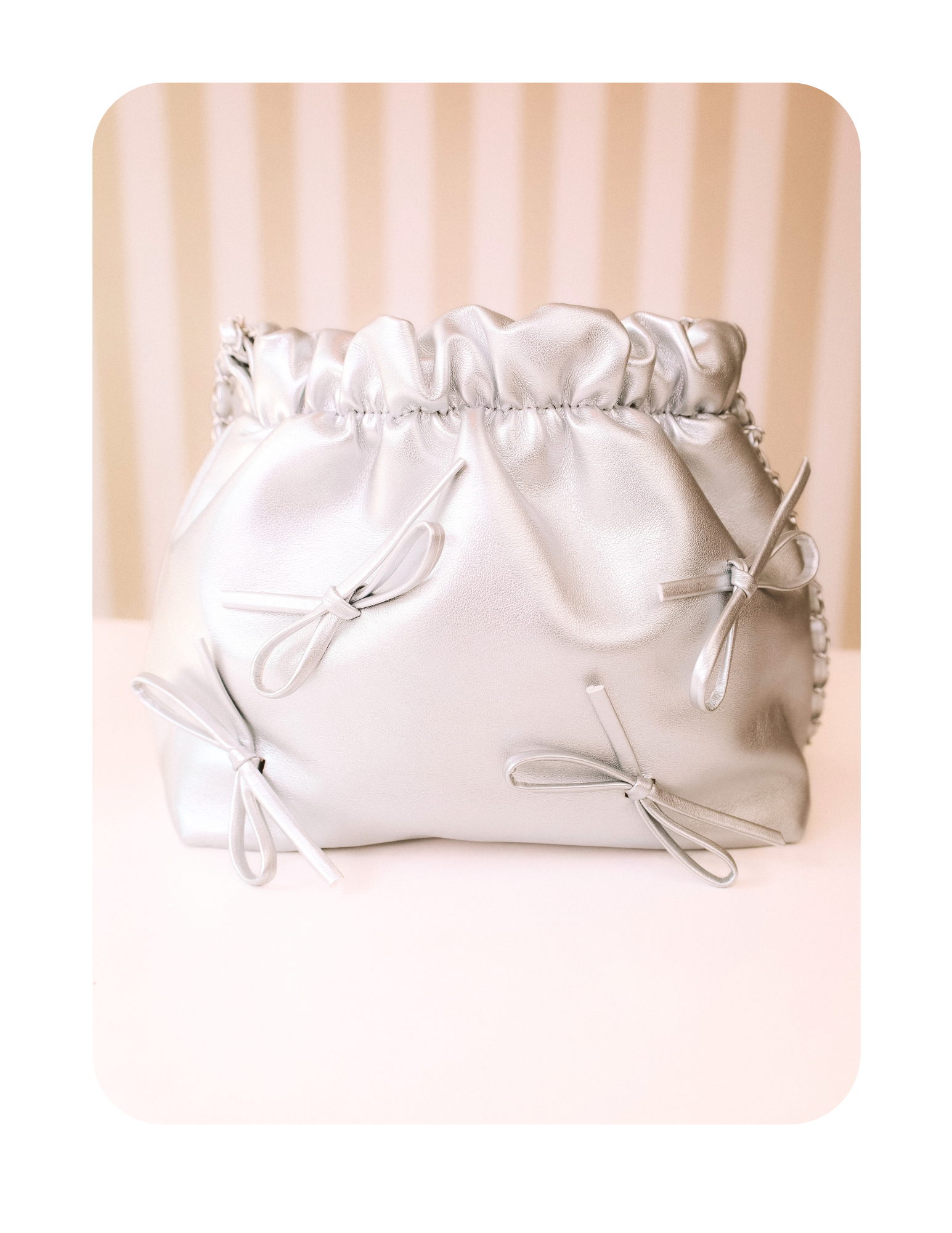 CHROME BOW PURSE 🩶