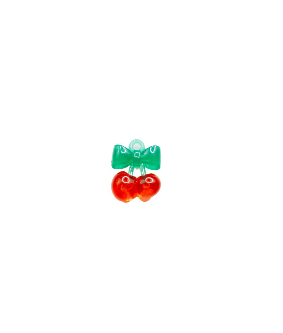 CHERRY BOW GLASS CHARM