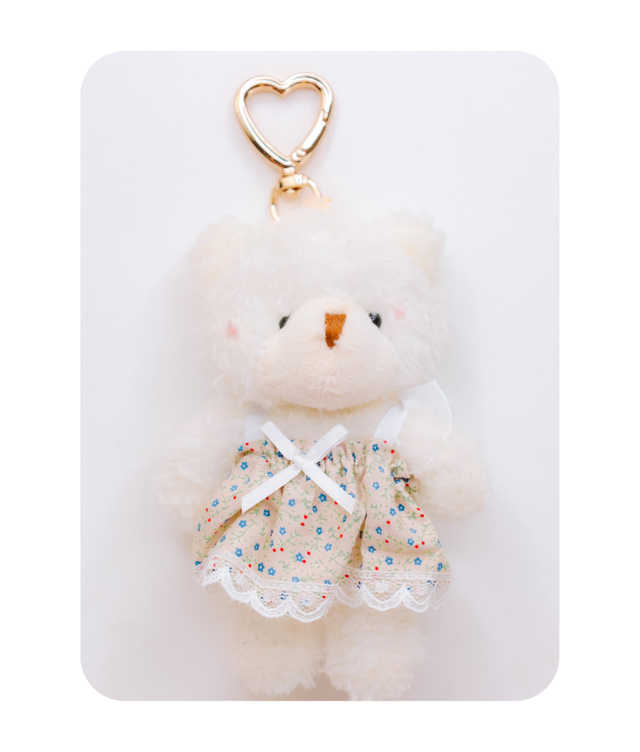 BLUE DAINTY FLOWER TEDDY DRESS