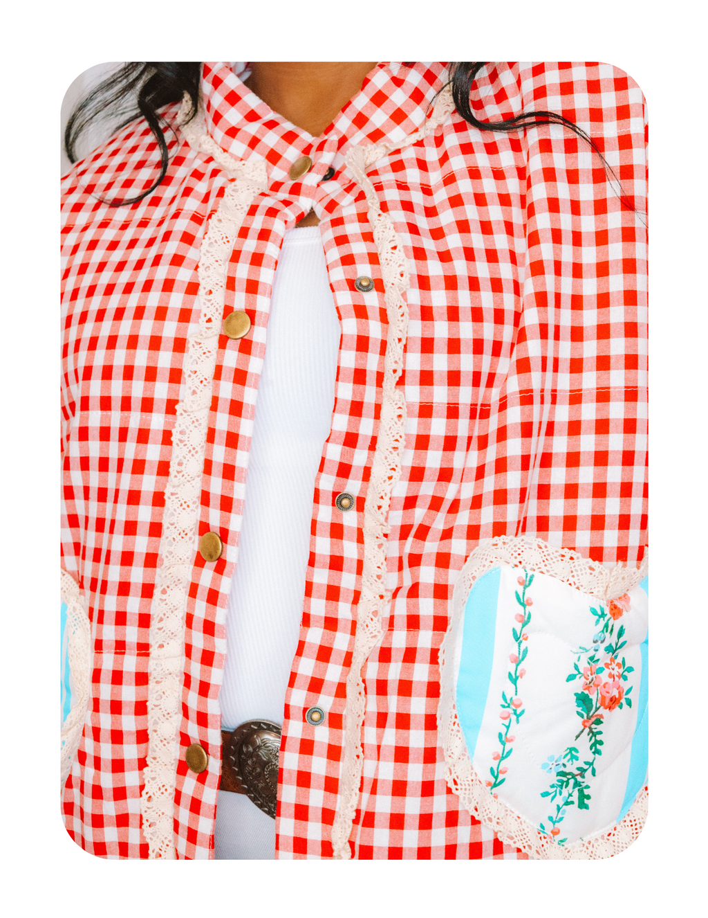CUTIE HEART POCKET QUILTED JACKET