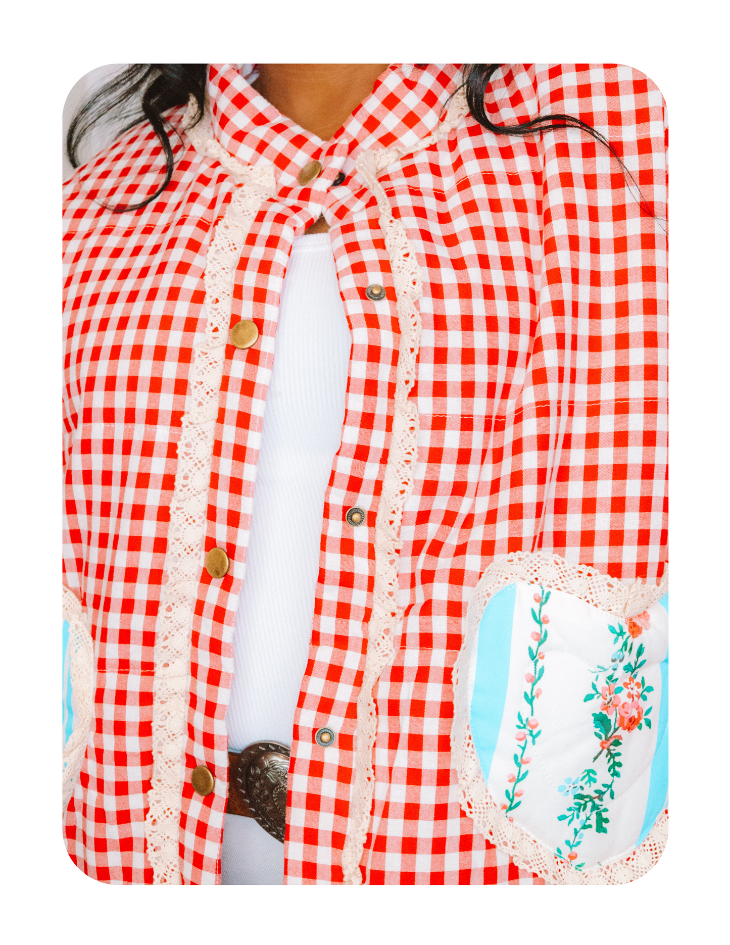 CUTIE HEART POCKET QUILTED JACKET