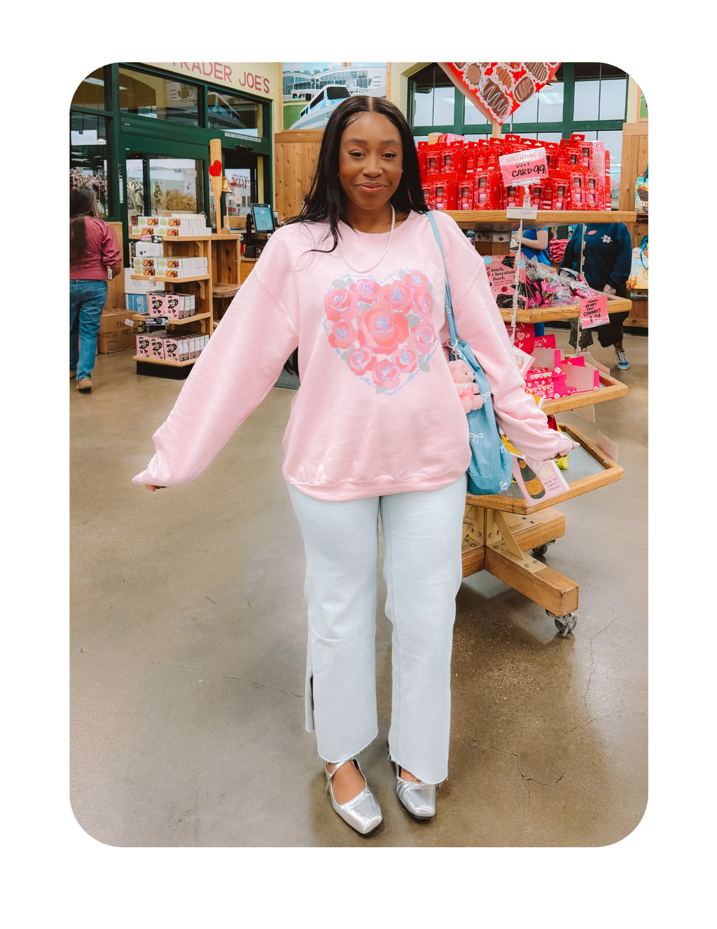 VINTAGE ROSE HEART CREWNECK