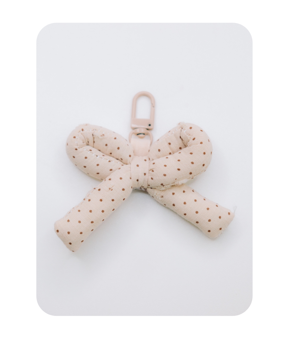 VINTAGE POLKADOT BOW BAG CHARM