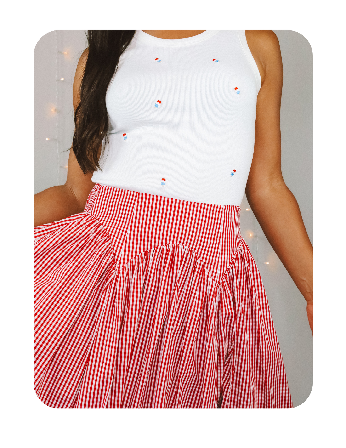 PINTEREST GINGHAM MIDI SKIRT LAST ONE!