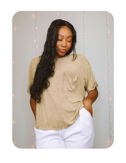 SLOUCHY VINTAGE MOCHA TSHIRT