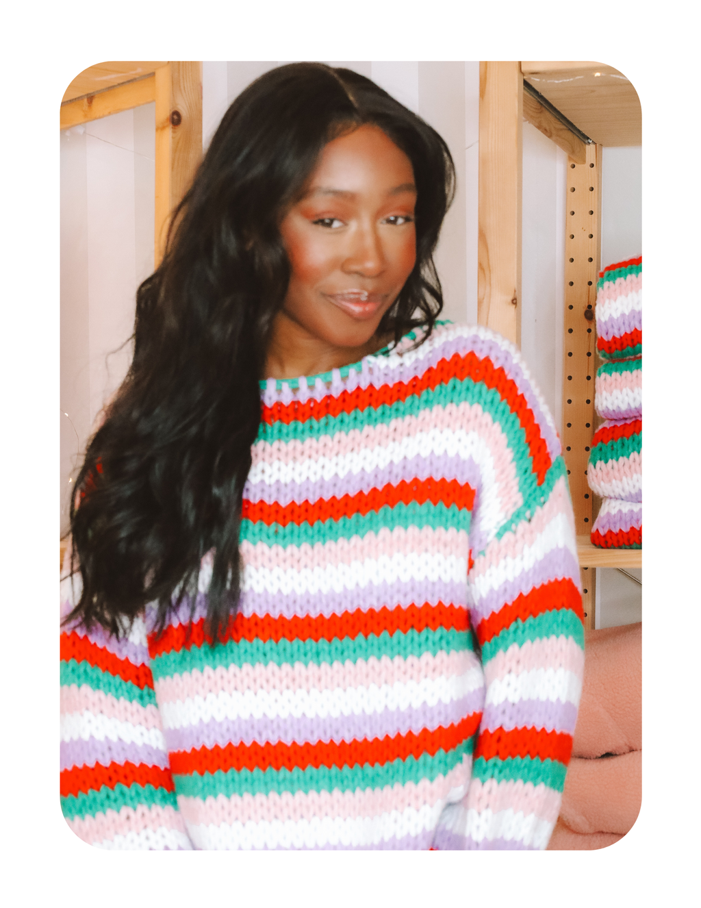 PRETTY WINTER VINTAGE KNIT SWEATER