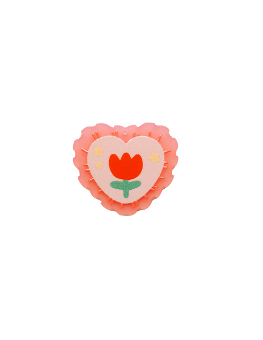 TULIP HEART CHARM (LARGE)