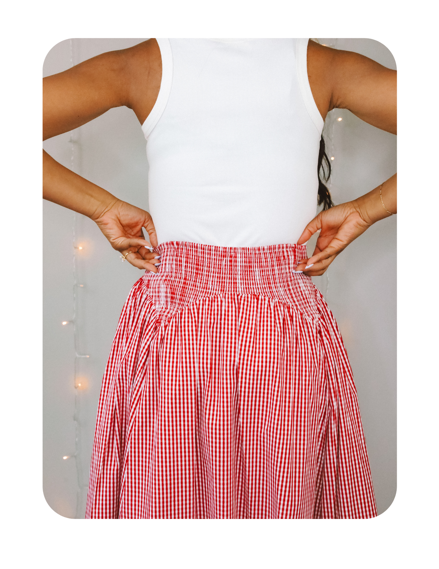 PINTEREST GINGHAM MIDI SKIRT LAST ONE!