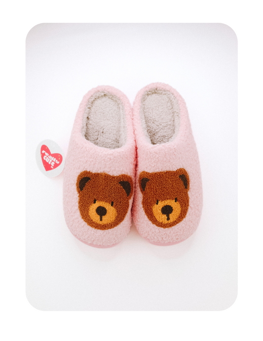 CUDDLE BEAR SLIPPERS IN PINK