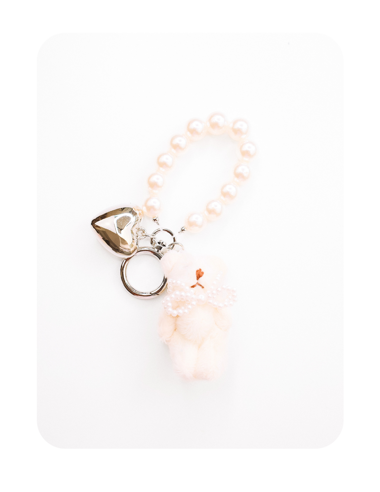 MINI VINTAGE TEDDY PEARL BAG CHARM