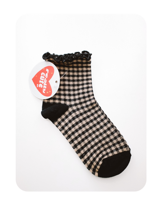 GINGHAM RUFFLE SOCKS