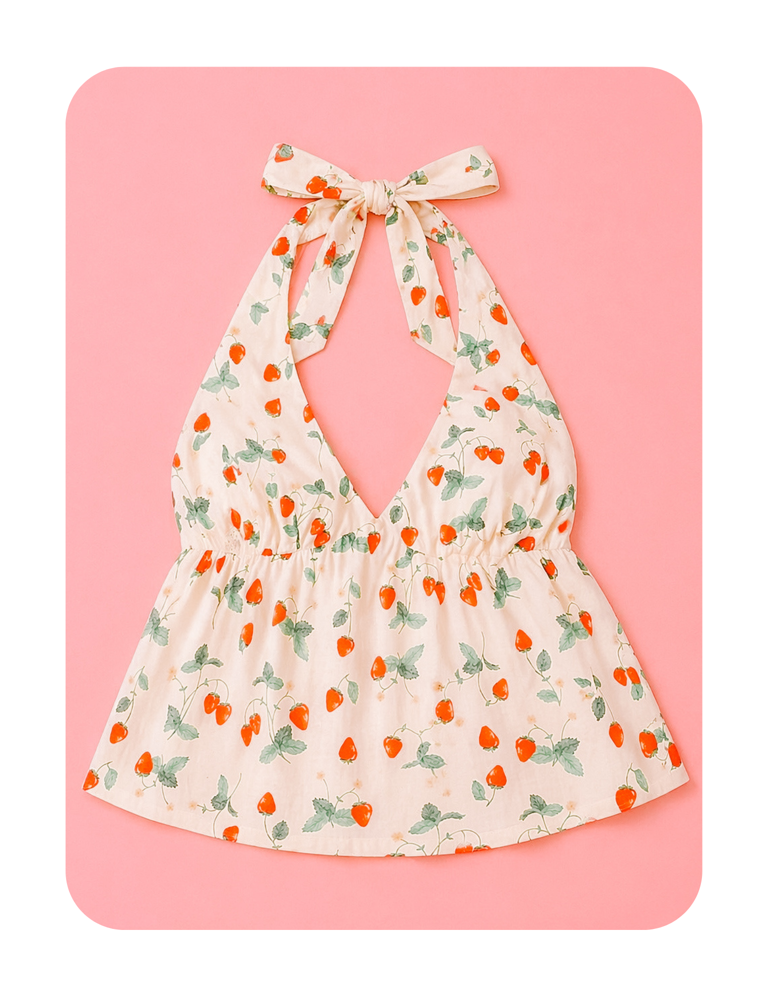 STRAWBERRY SWEETHEART HALTER TOP 🍓