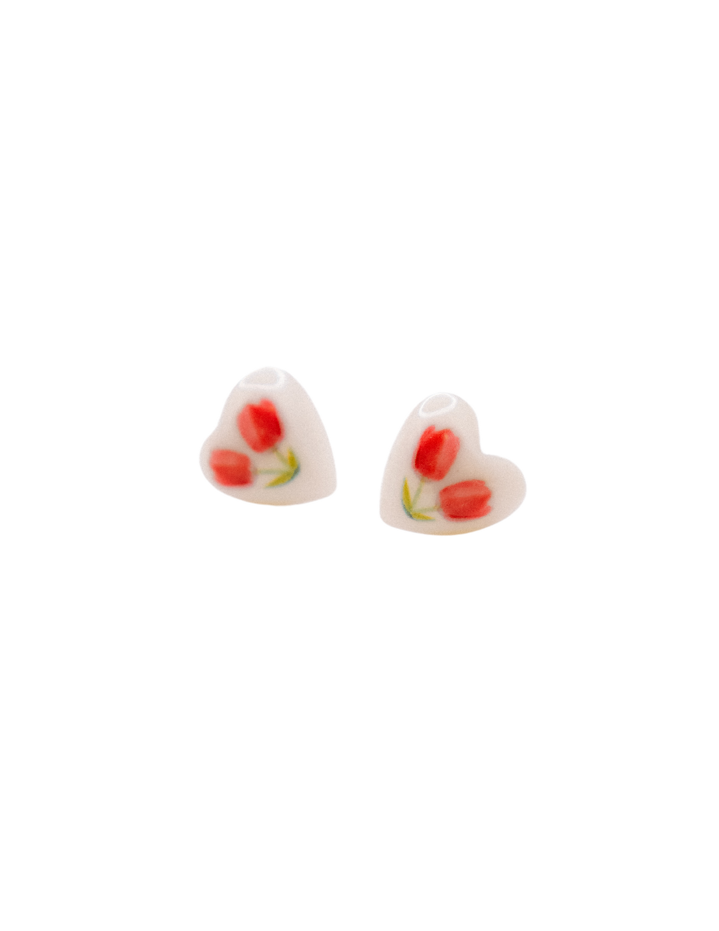 TULIP POP SMALL HEART PEARL EARRINGS