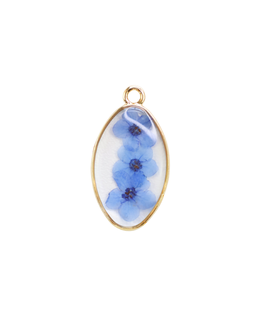 PRESSED BLUE FLOWER CHARM
