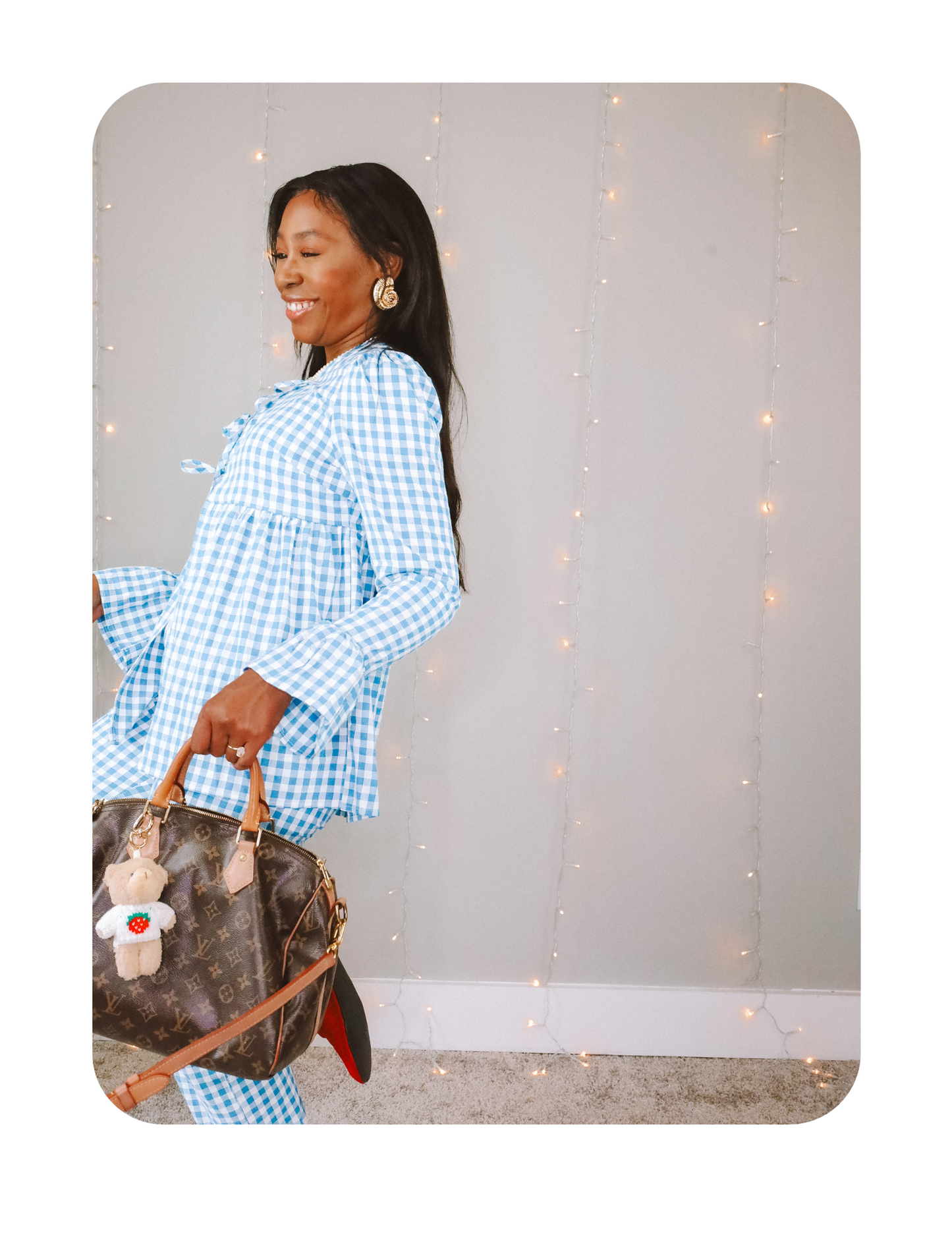 BLUE GINGHAM PANTS