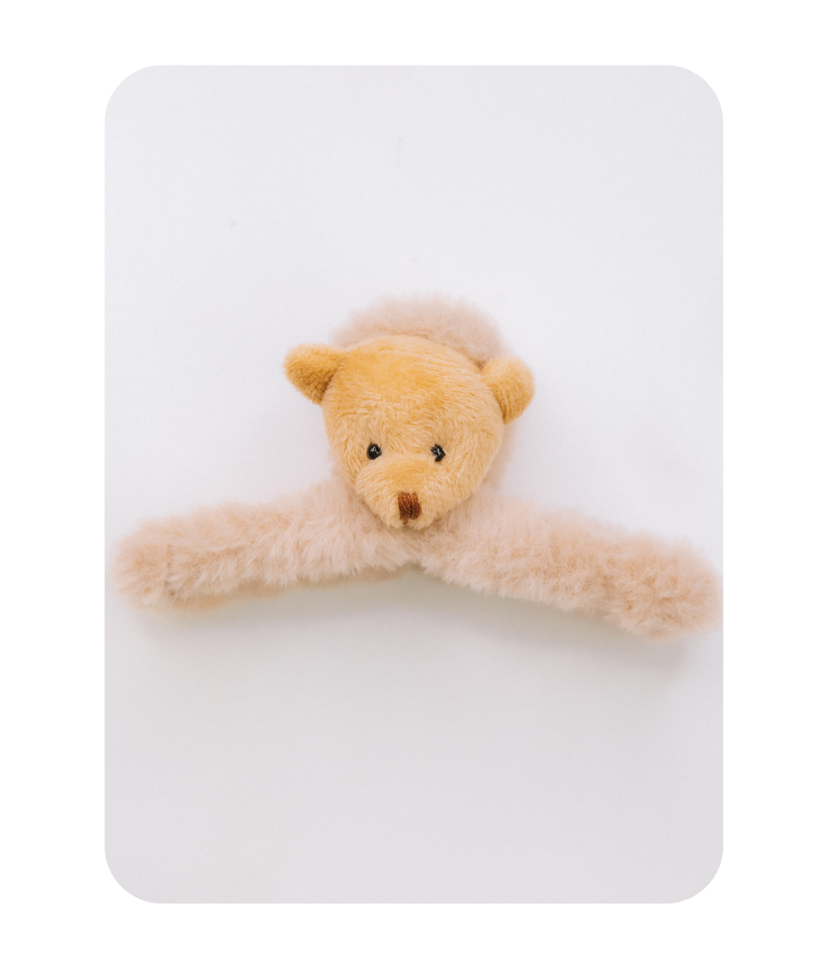 FUZZY TEDDY BEAR CLAW CLIP