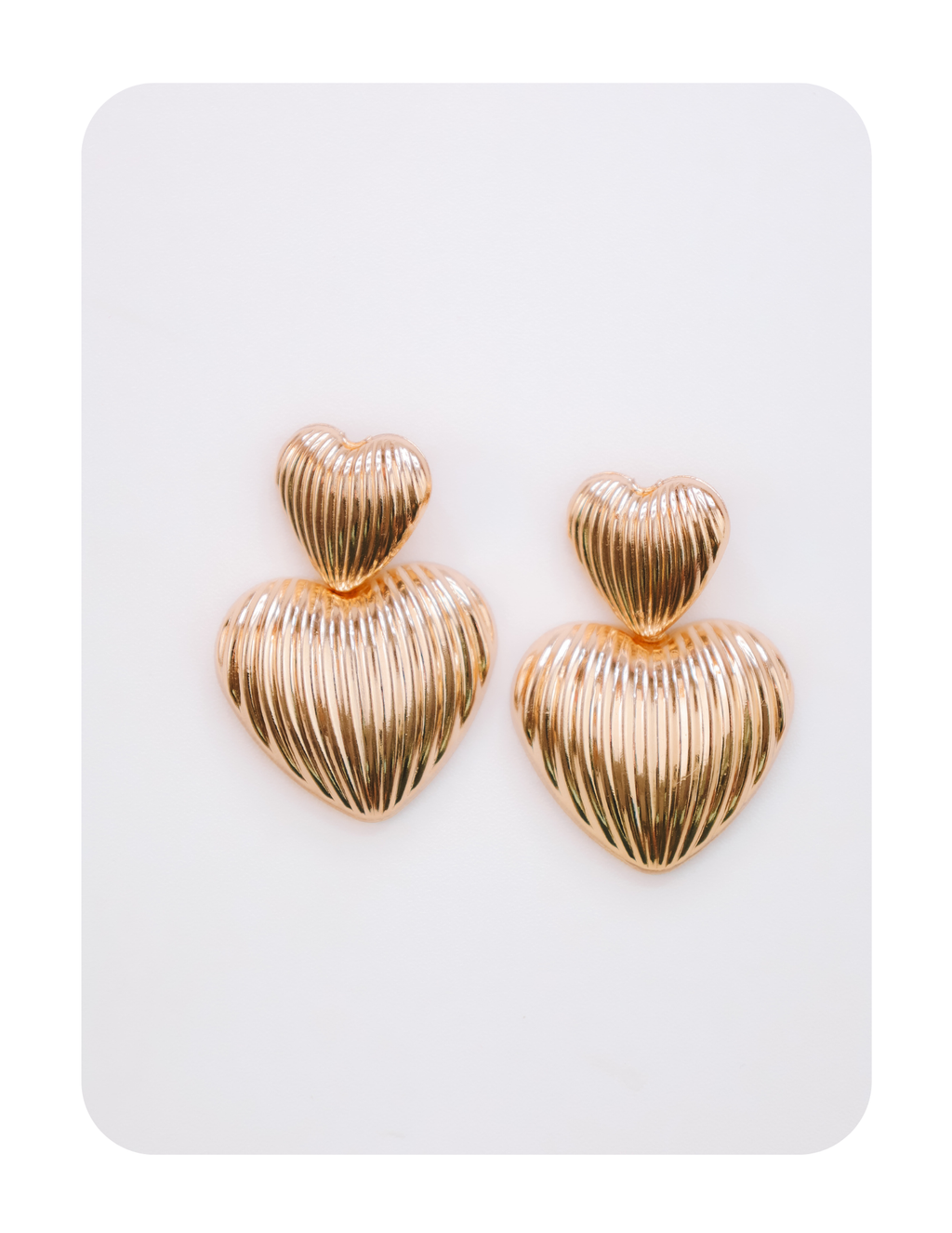 CHIC DOUBLE HEART EARRINGS