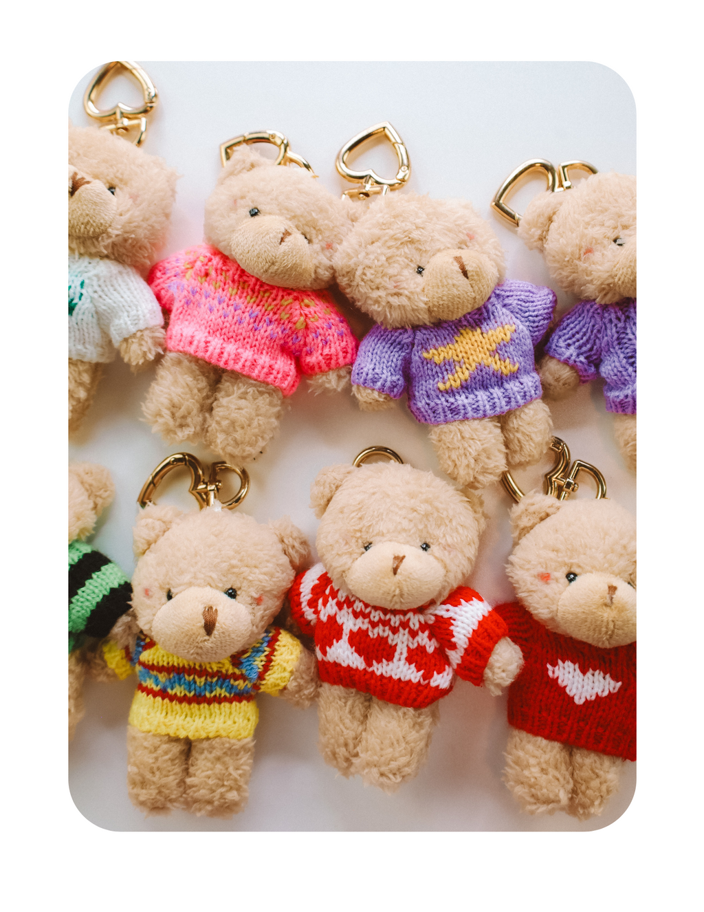 VINTAGE TEDDY HEART BAG CHARM BEAR ONLY 🧸