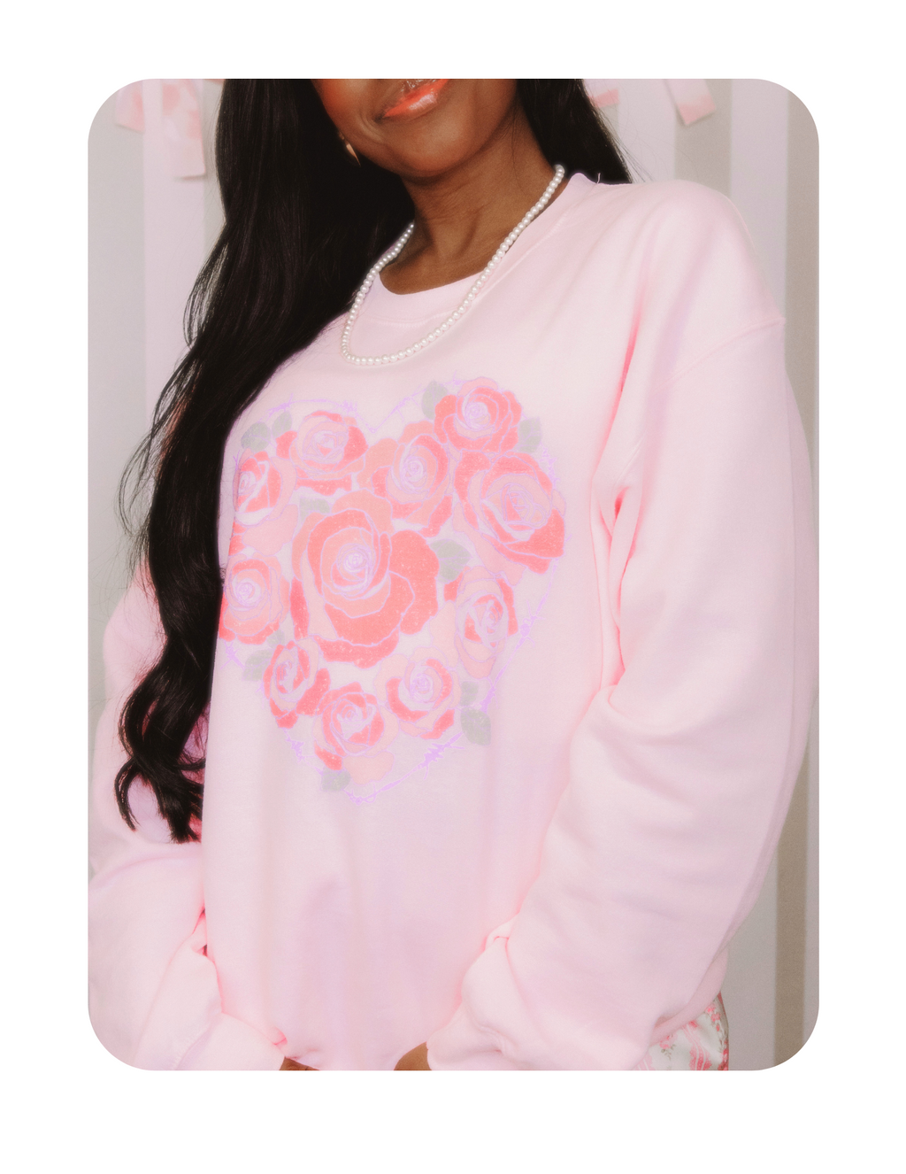 VINTAGE ROSE HEART CREWNECK