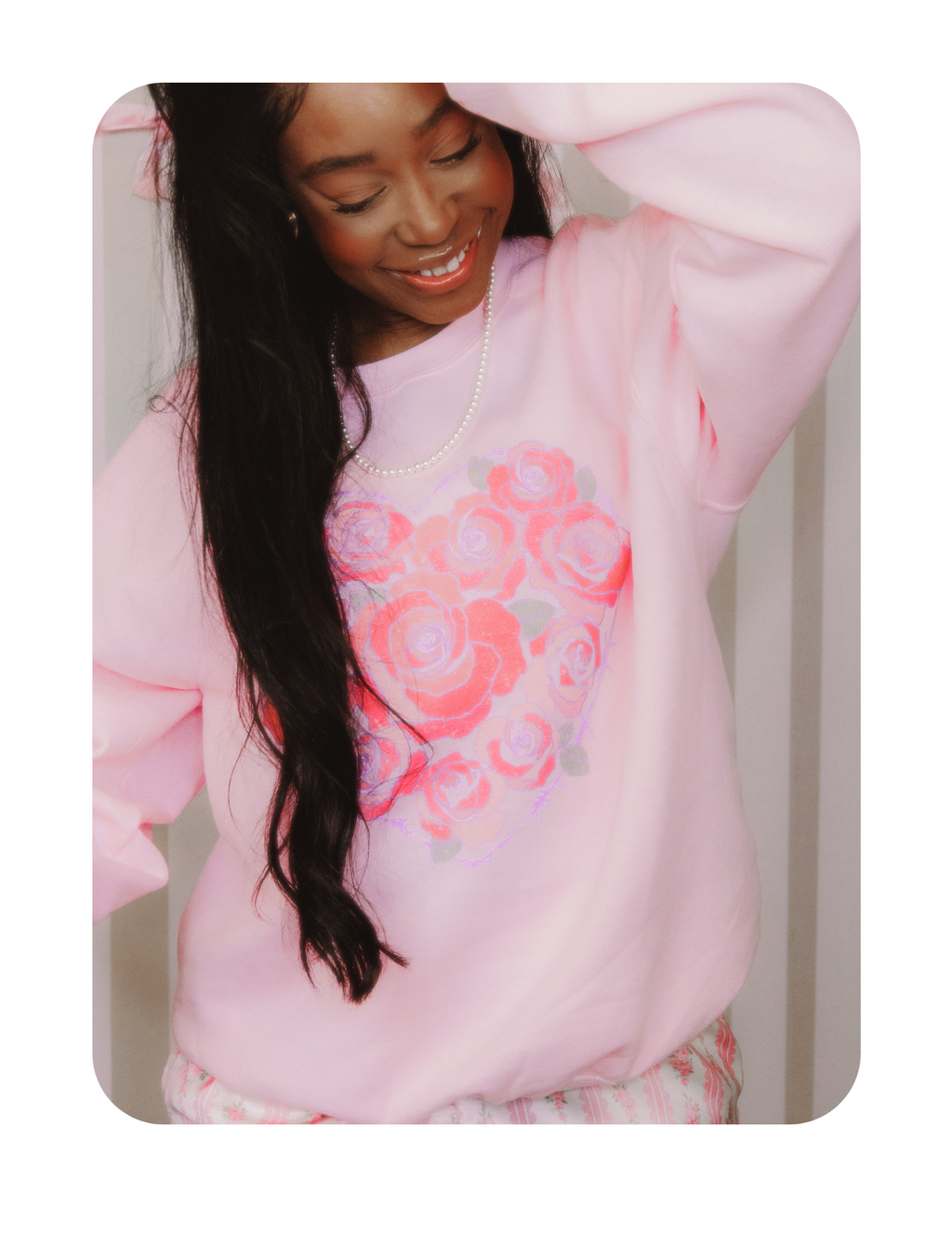 VINTAGE ROSE HEART CREWNECK