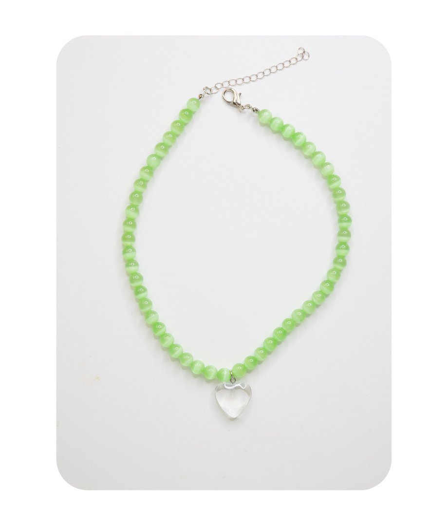 SEA MOSS HEART  NECKLACE