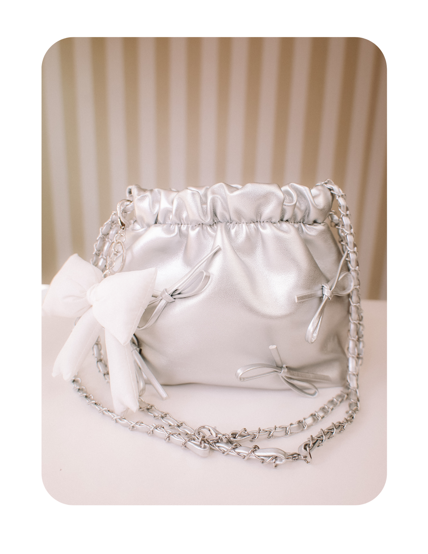 CHROME BOW PURSE 🩶