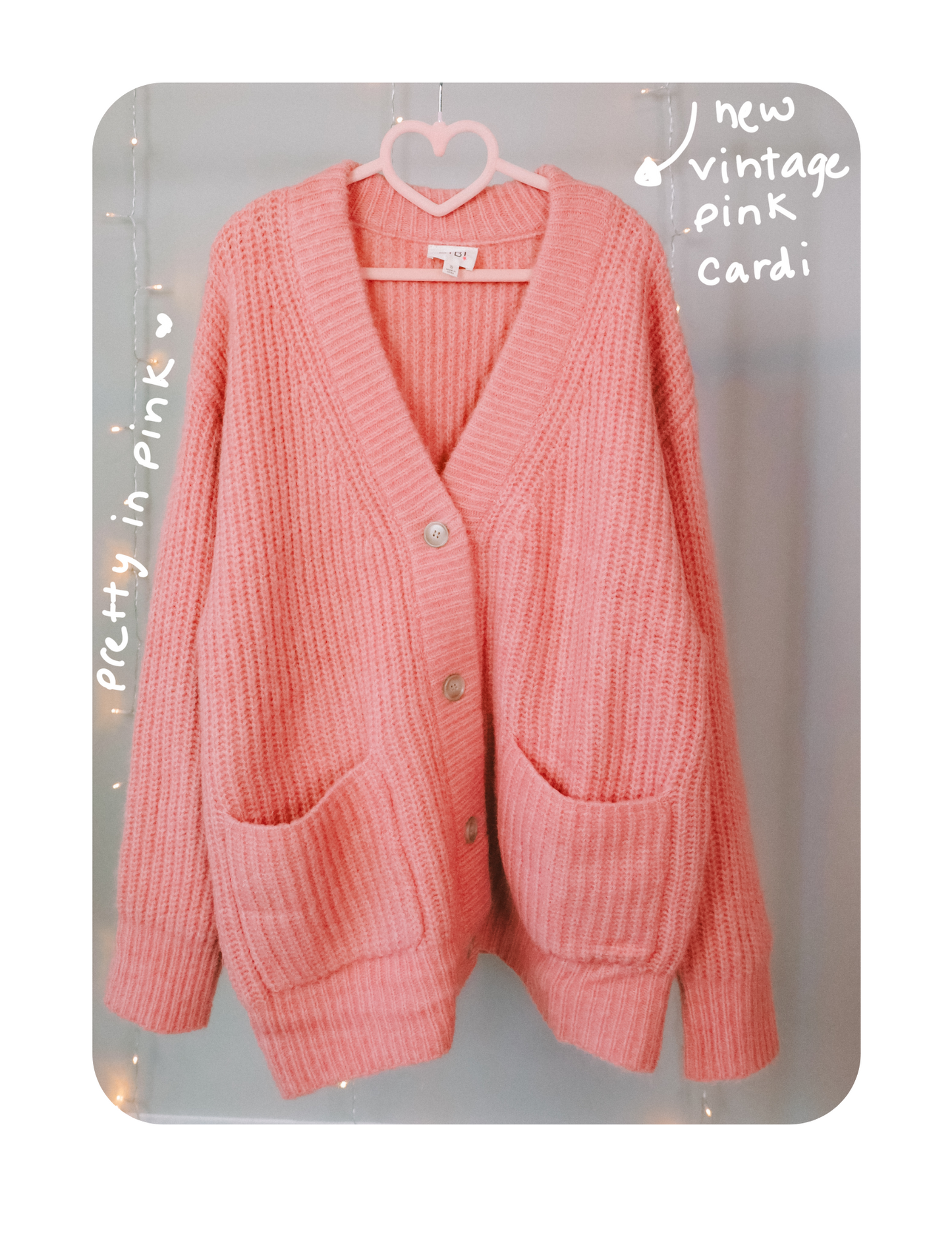 PRETTY IN PINK VINTAGE CARDIGAN (OVERSIZED!)