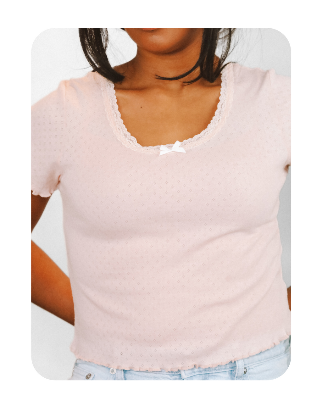 ROSIE POSIE LACE BABY TEE