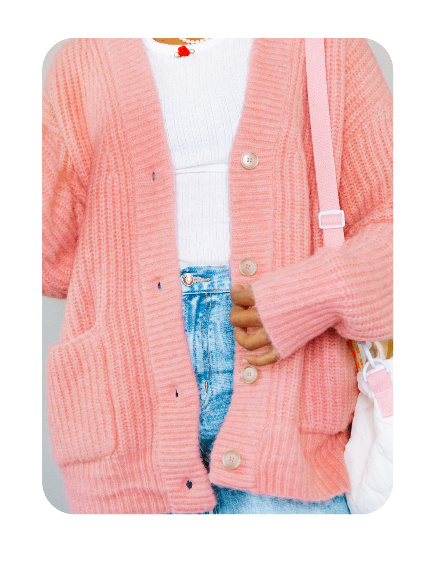 PRETTY IN PINK VINTAGE CARDIGAN (OVERSIZED!)