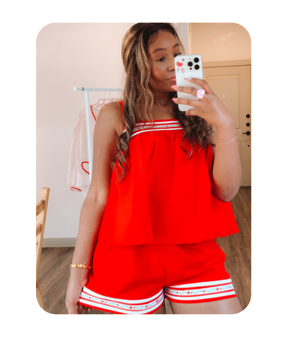 VINTAGE BABYDOLL STRAWBERRY TOP