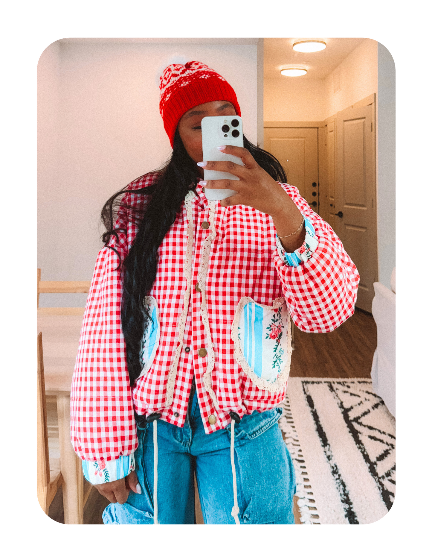 CUTIE HEART POCKET QUILTED JACKET