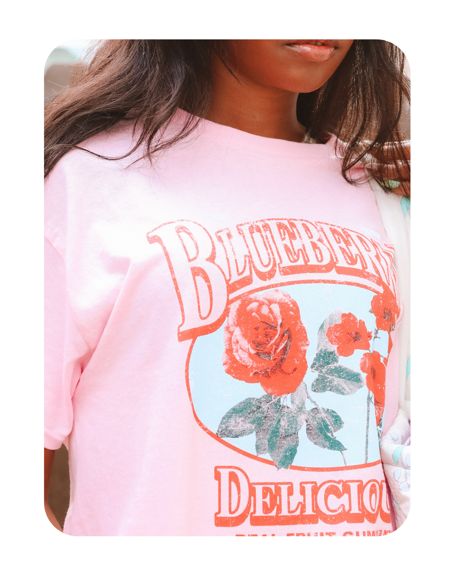 OVERSIZED PINK BLUE BERRY VINTAGE SHIRT