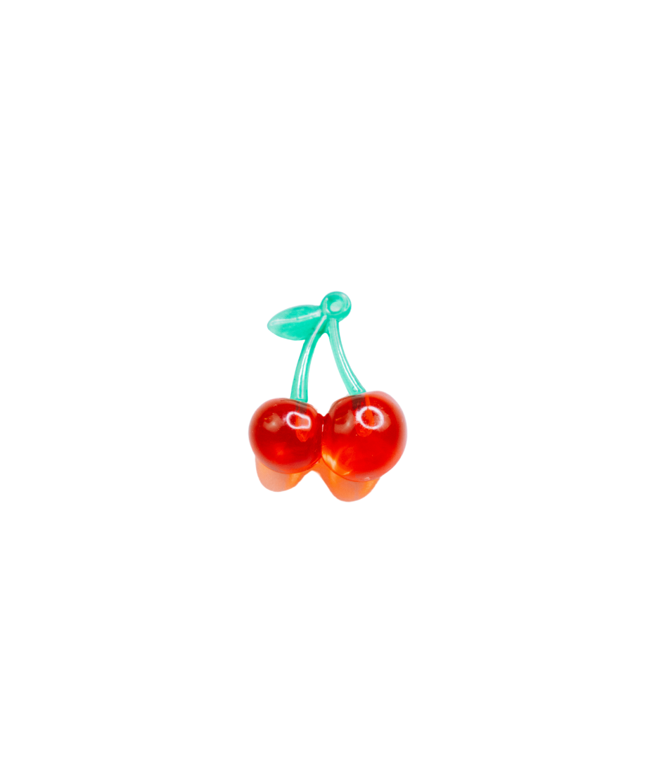 LARGE GLASS CHERRY CHARM