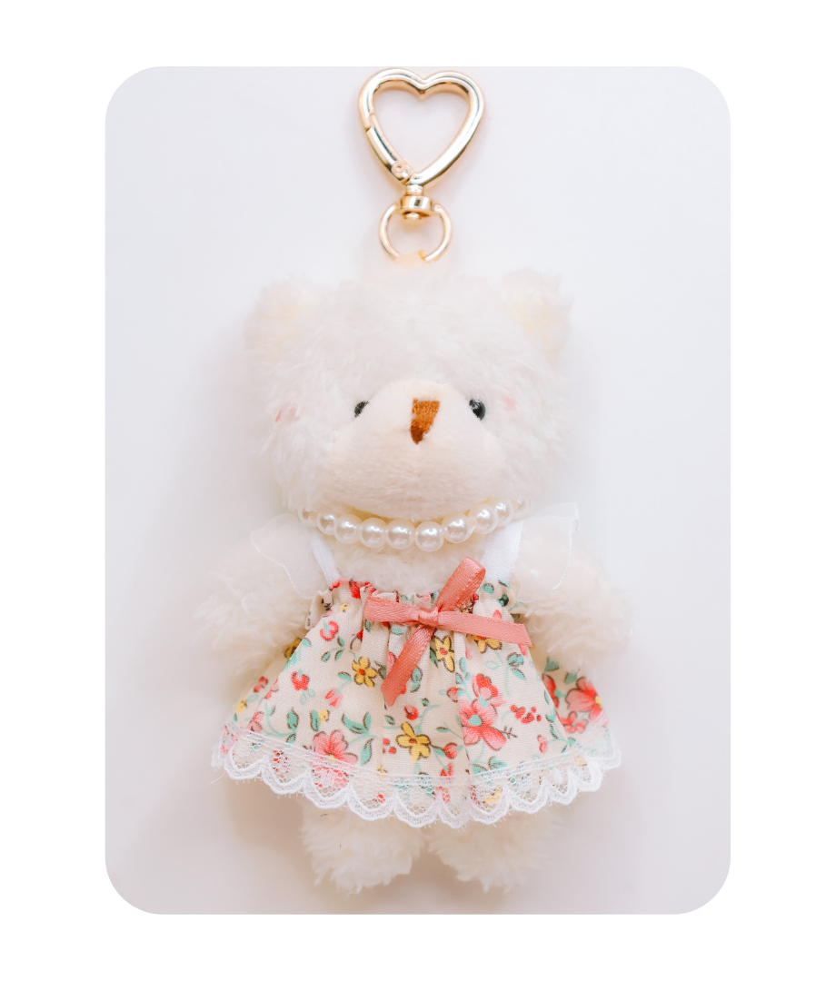 PINK FLOWER TEDDY DRESS