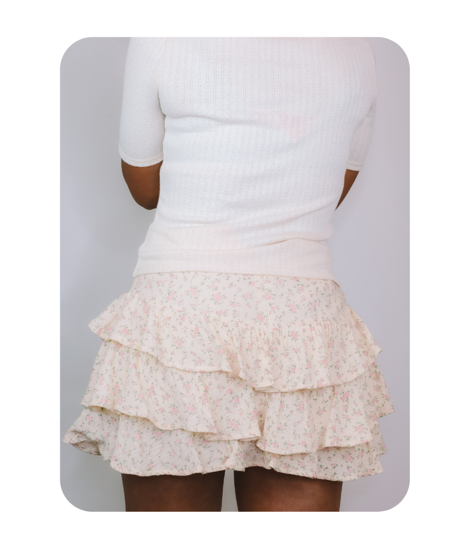 FLORAL RUFFLE SKORT