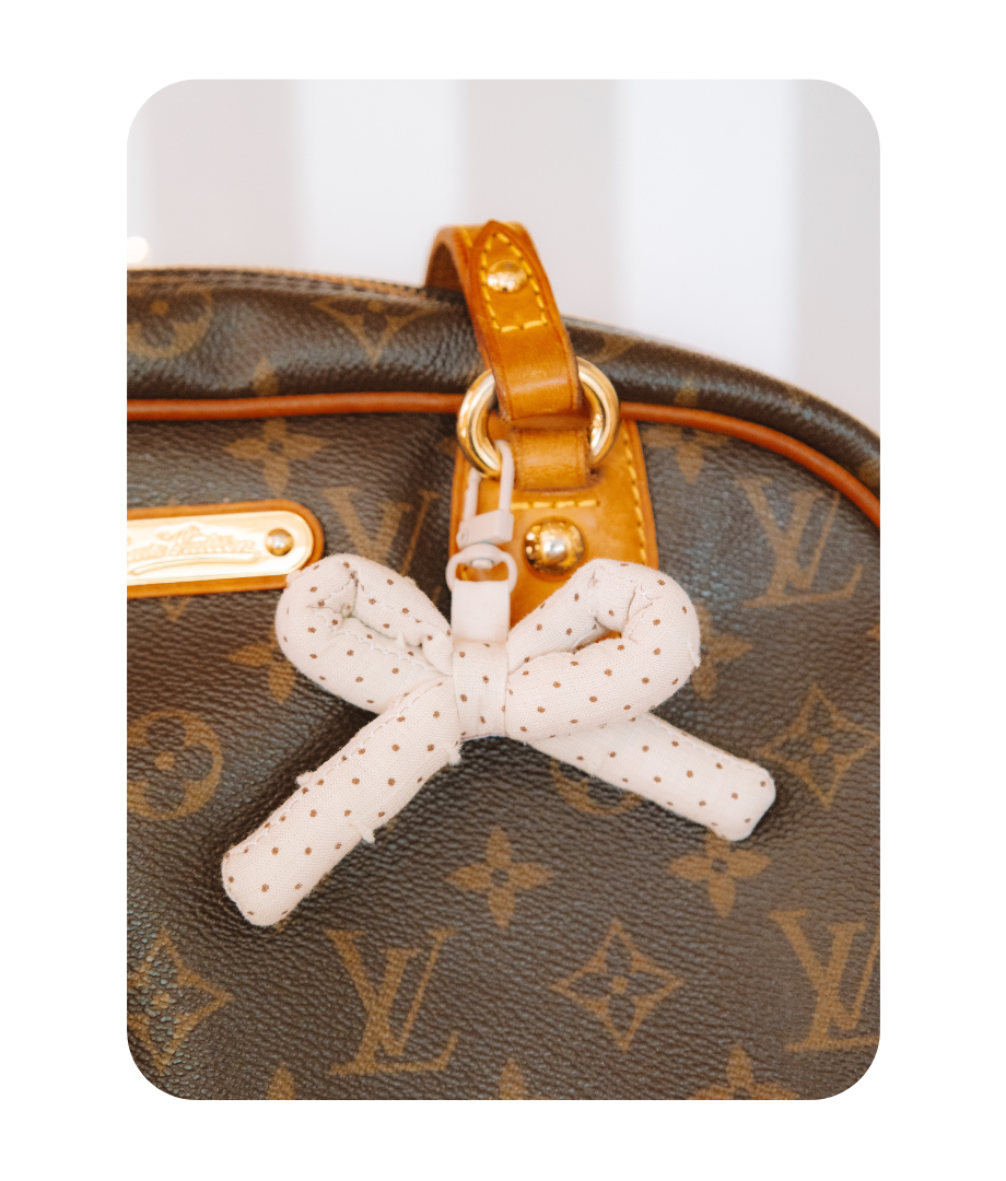 VINTAGE POLKADOT BOW BAG CHARM