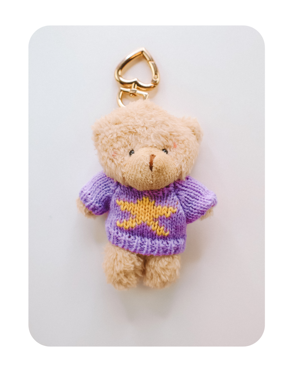 VINTAGE TEDDY HEART BAG CHARM BEAR ONLY 🧸