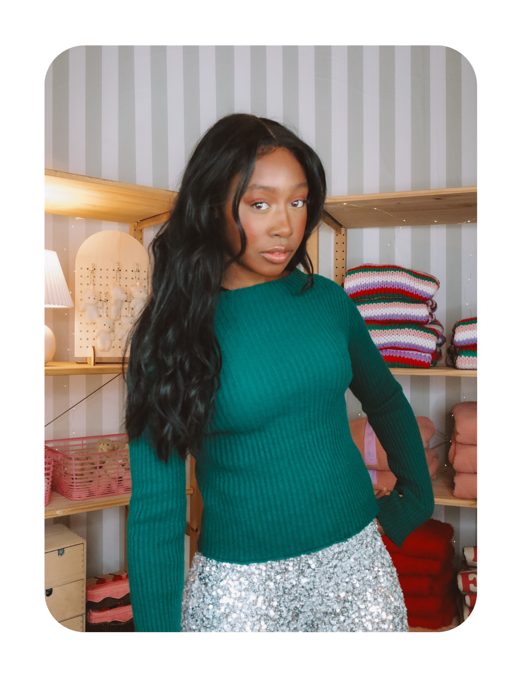 WINTER FOREST RIBBED TOP