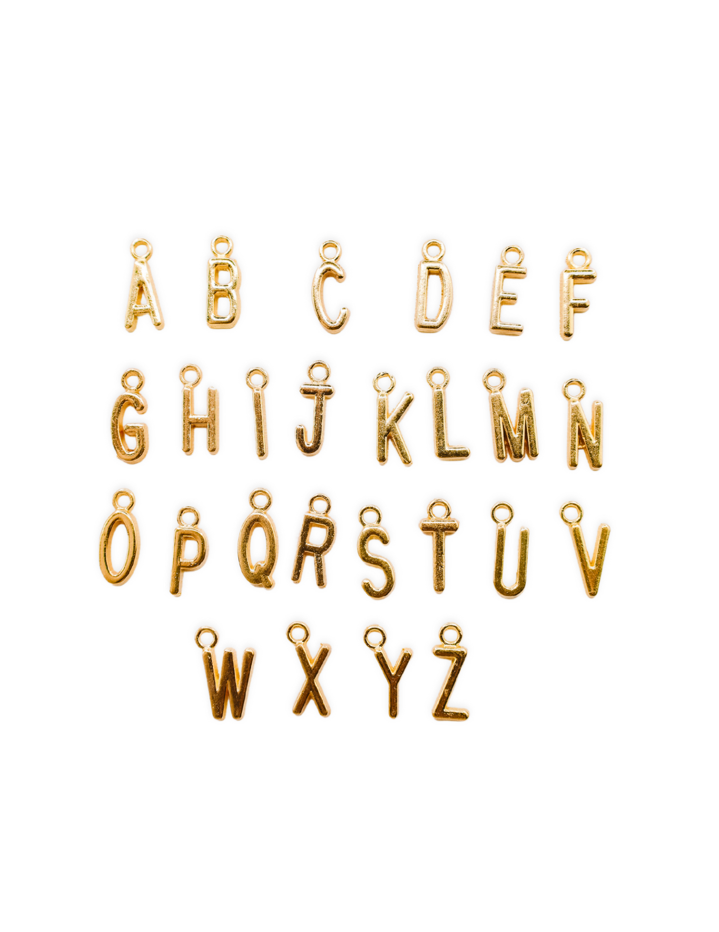 GOLD LETTER CHARMS