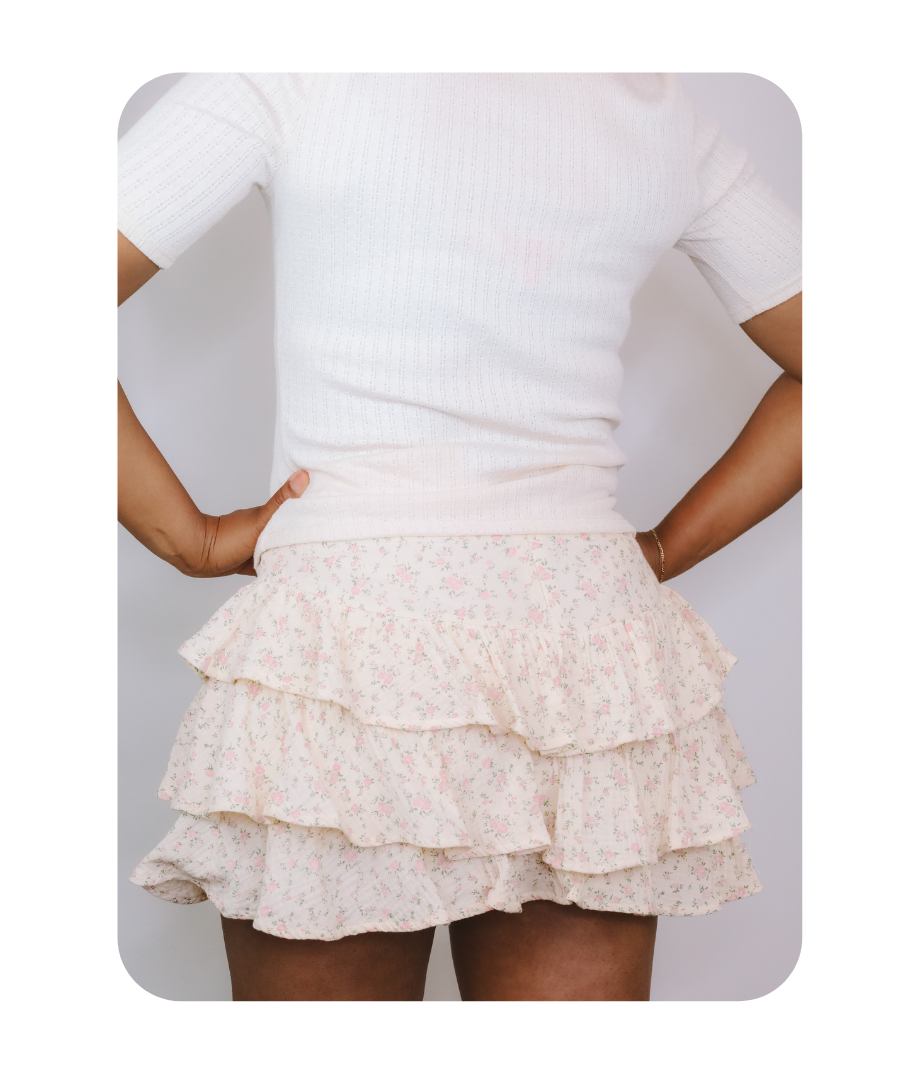 FLORAL RUFFLE SKORT