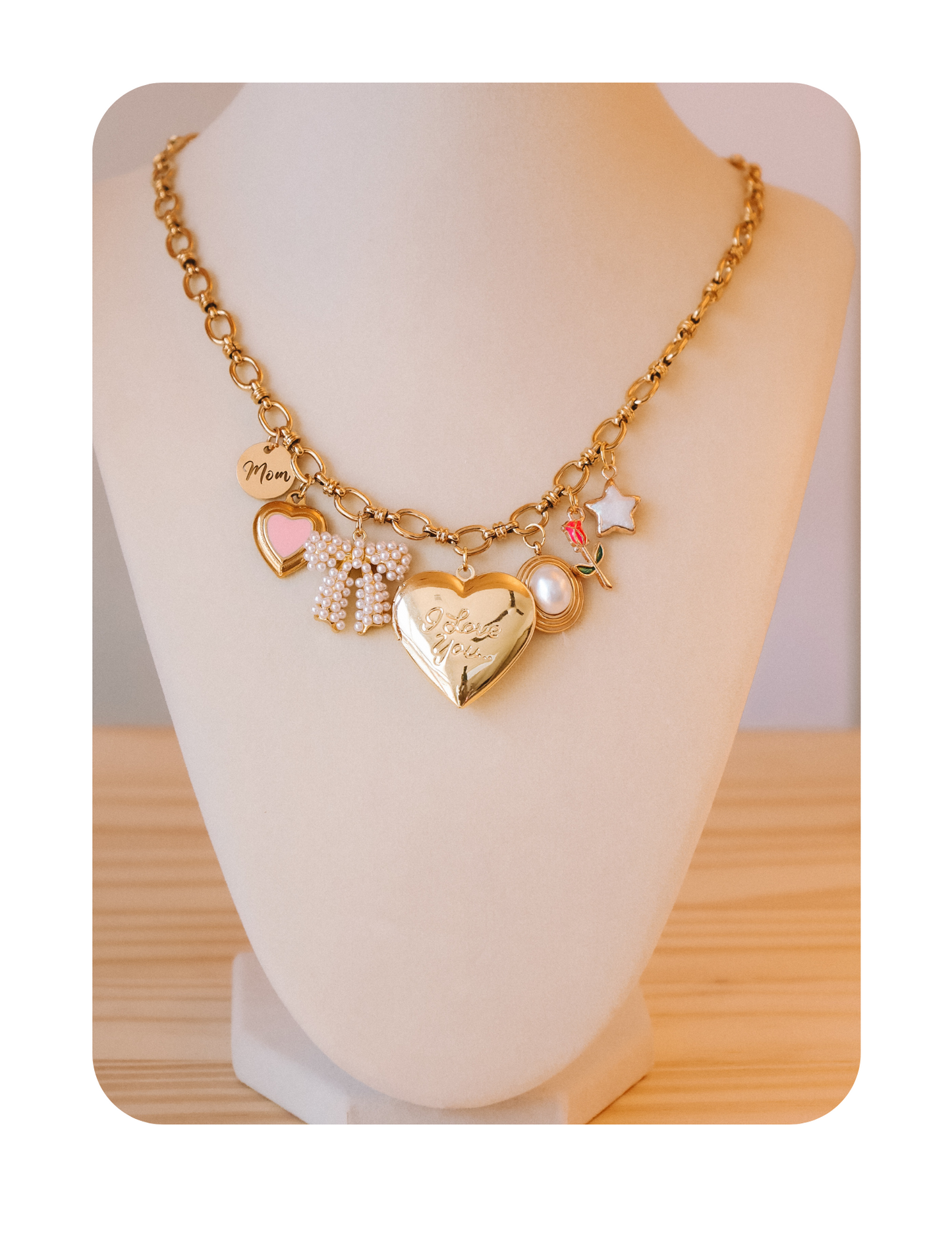 NEW! VINTAGE LINK CHARM CHAIN