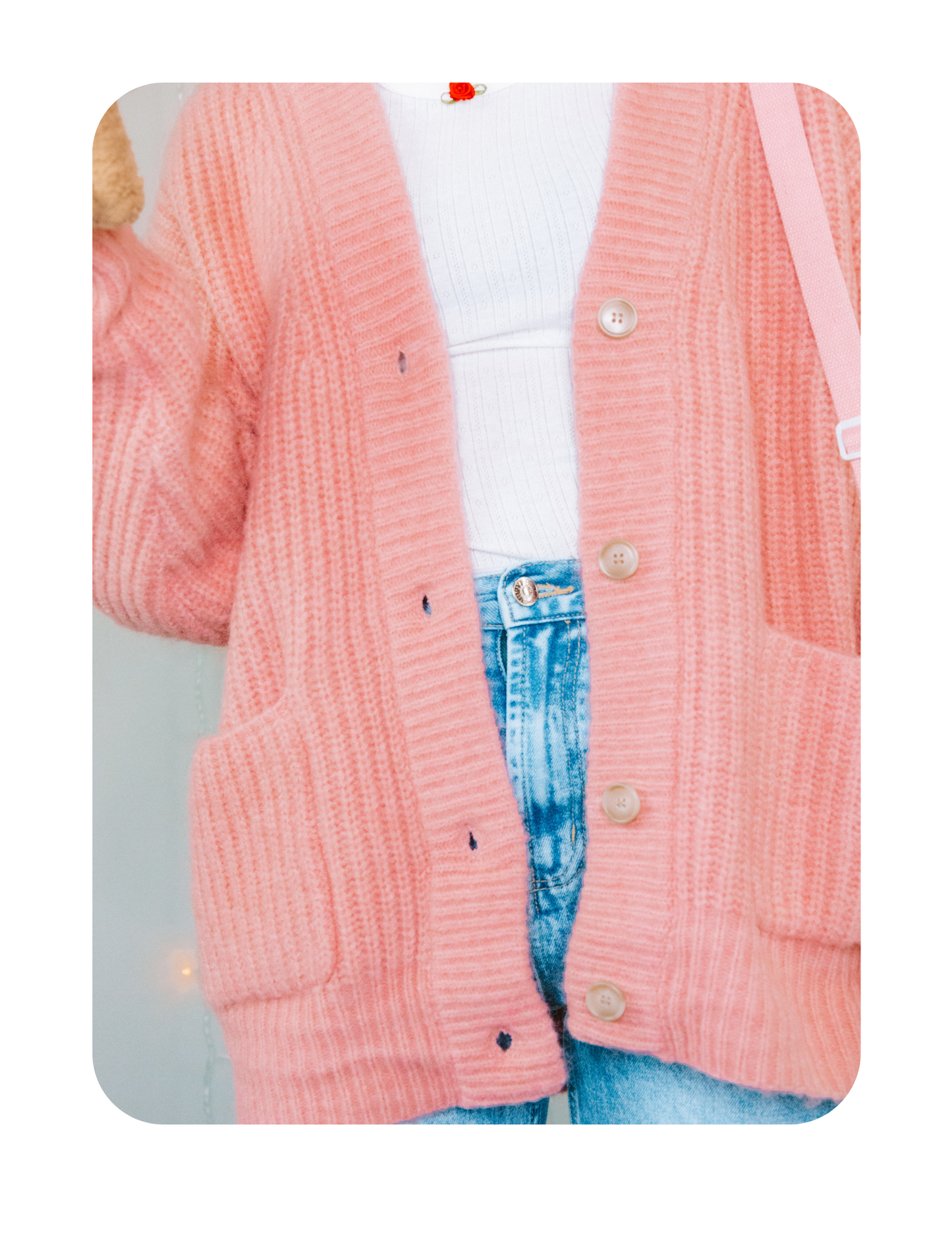 PRETTY IN PINK VINTAGE CARDIGAN (OVERSIZED!)