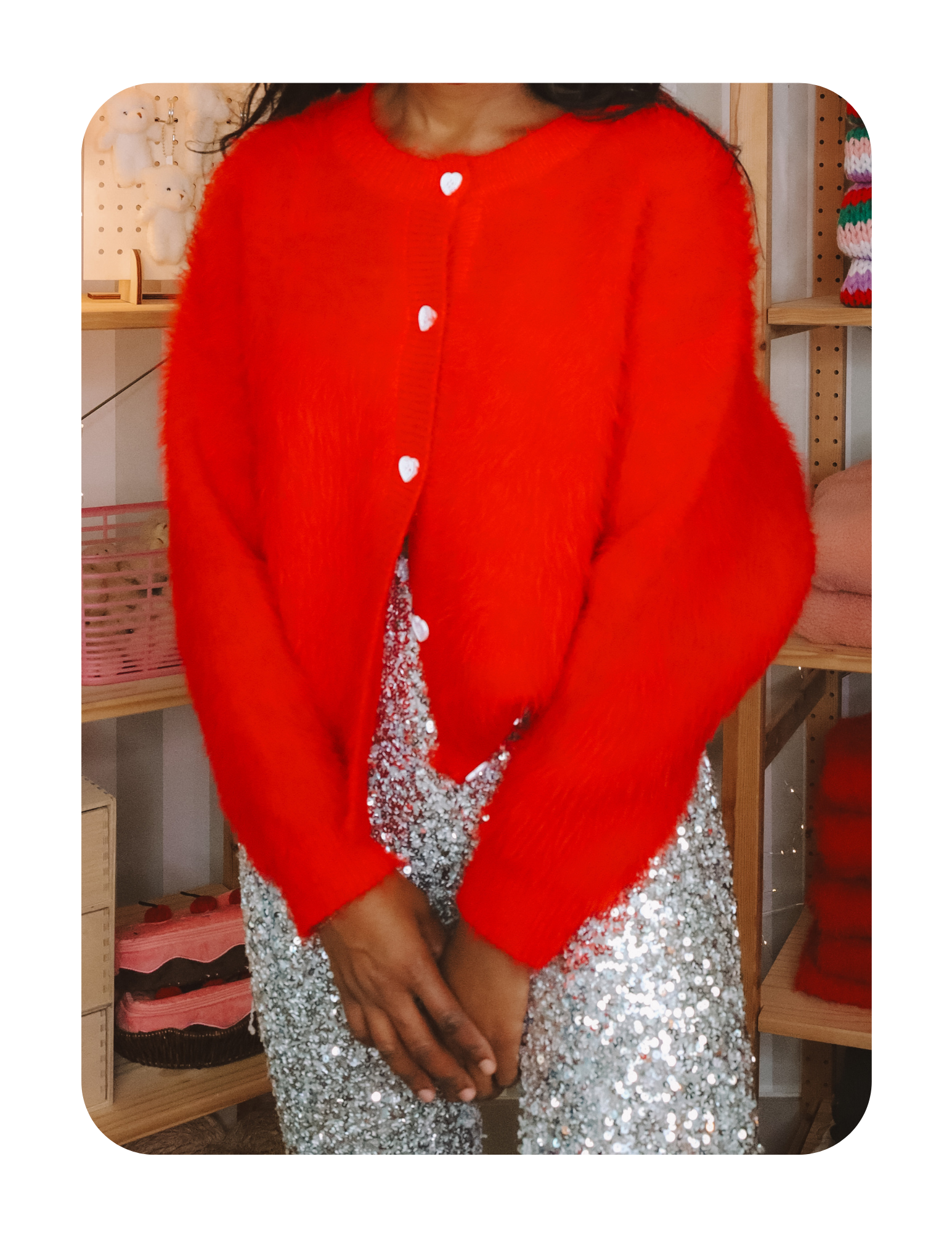 HEART FULL OF BUTTONS CARDIGAN