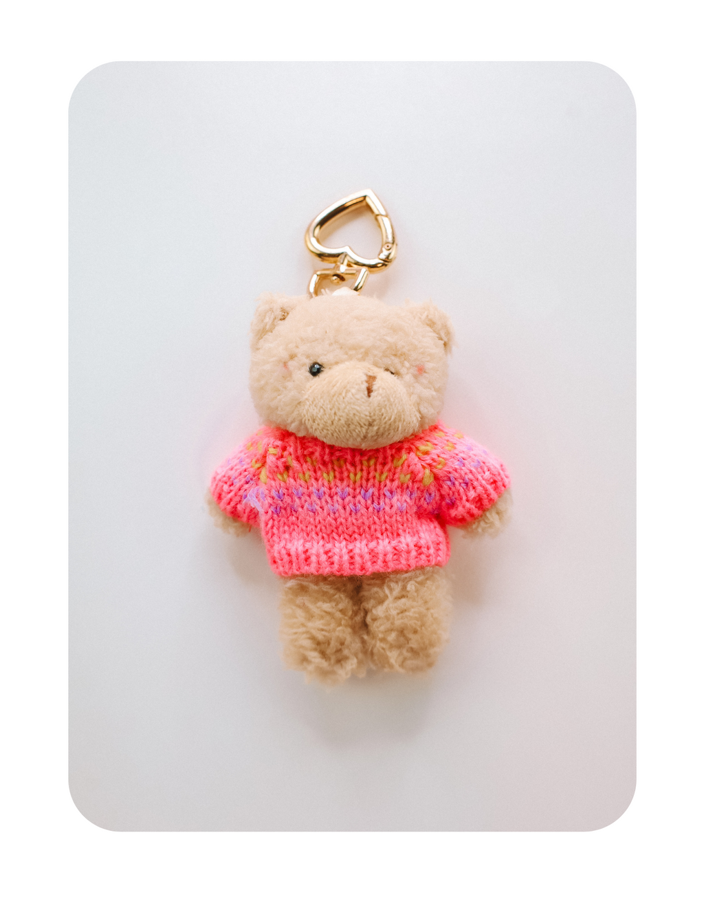 VINTAGE TEDDY HEART BAG CHARM BEAR ONLY 🧸