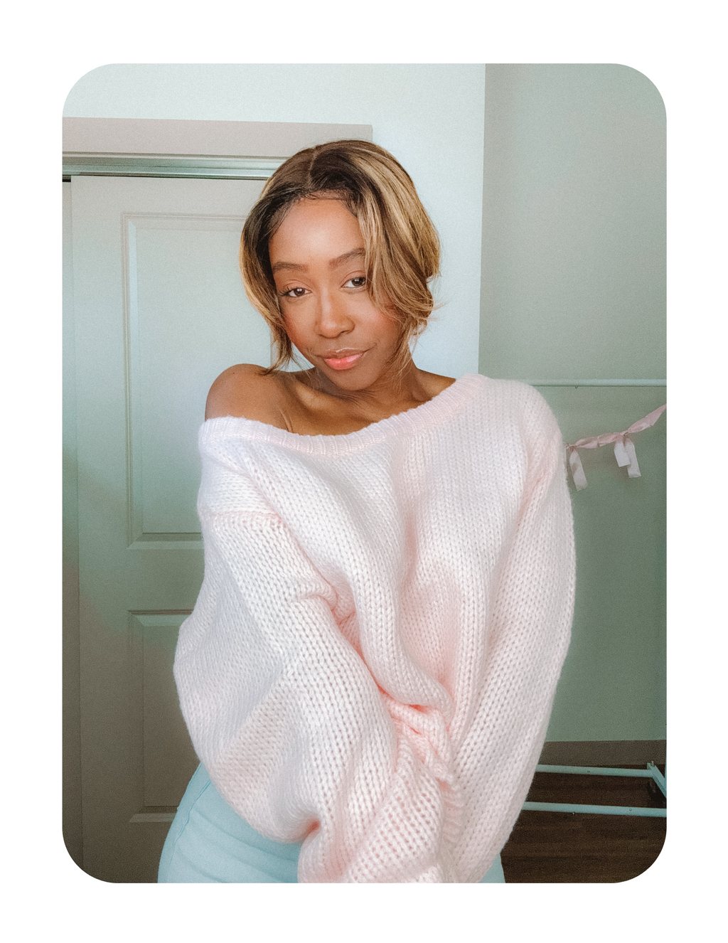 PRETTY PINK KNIT SWEATER