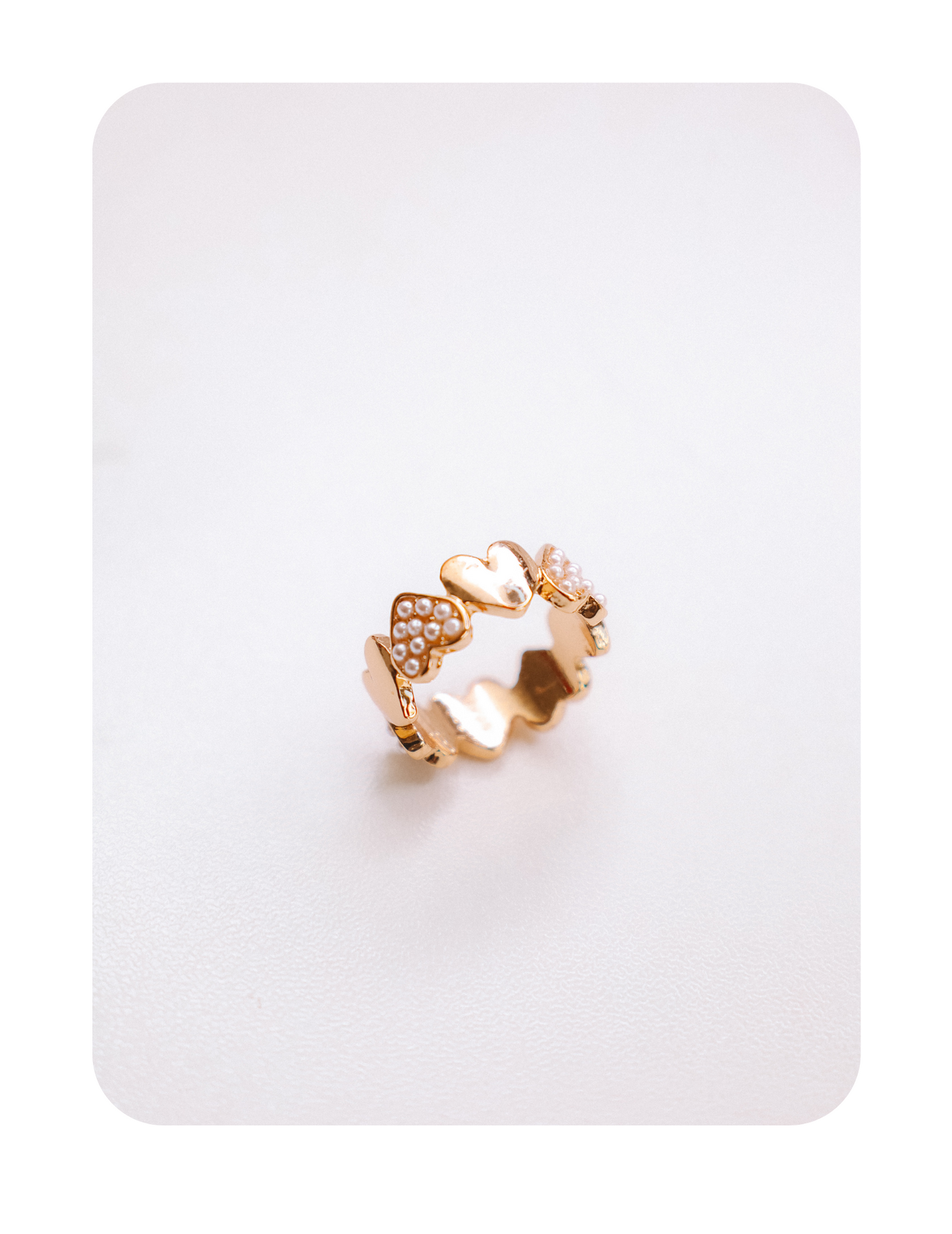 HEART AND PEARL RING