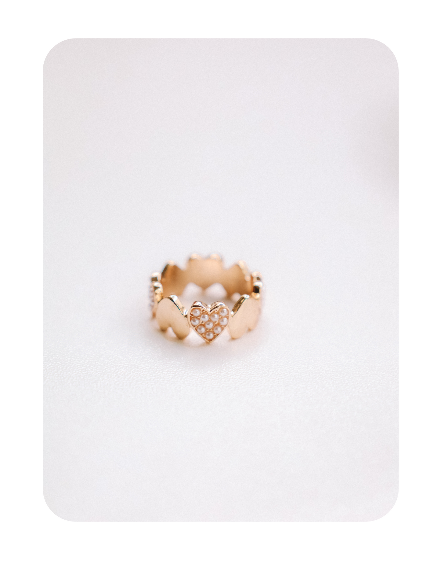 HEART AND PEARL RING