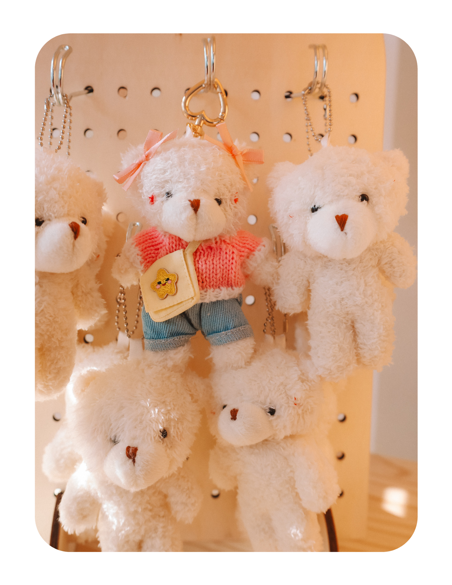 VINTAGE TEDDY HEART KEYCHAIN BEAR ONLY 🧸