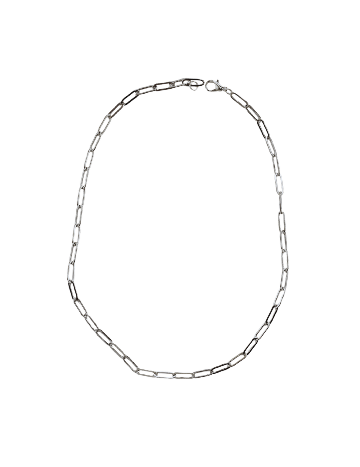 NEW! SILVER PAPER  LINK CHAIN NECKLACE