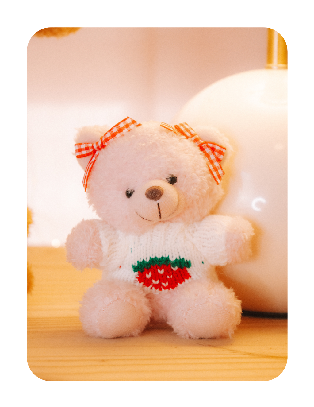 STRAWBERRY MILK VINTAGE TEDDY BAG CHARM